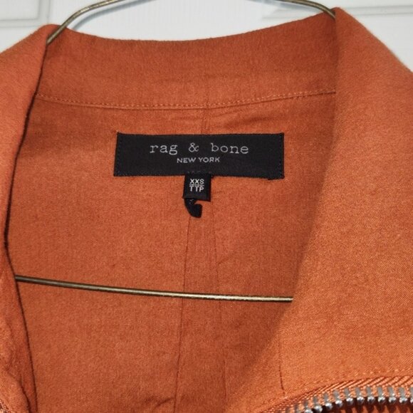 Rag & Bone XXS Cropped Burnt Orange Military Style Jacket - Picture 4 of 16